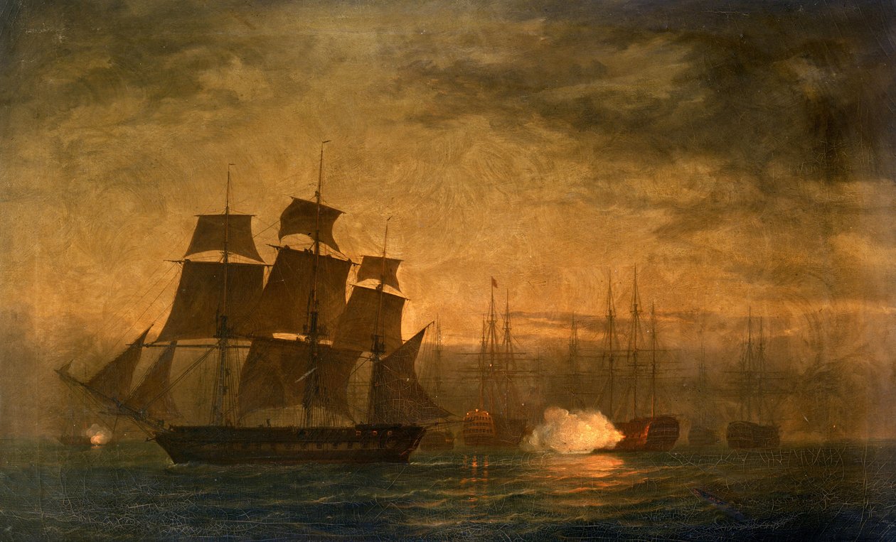 HMS "Clyde" uniká ze vzpoury u Sheerness v Anglii 30. května 1797. od William Joy