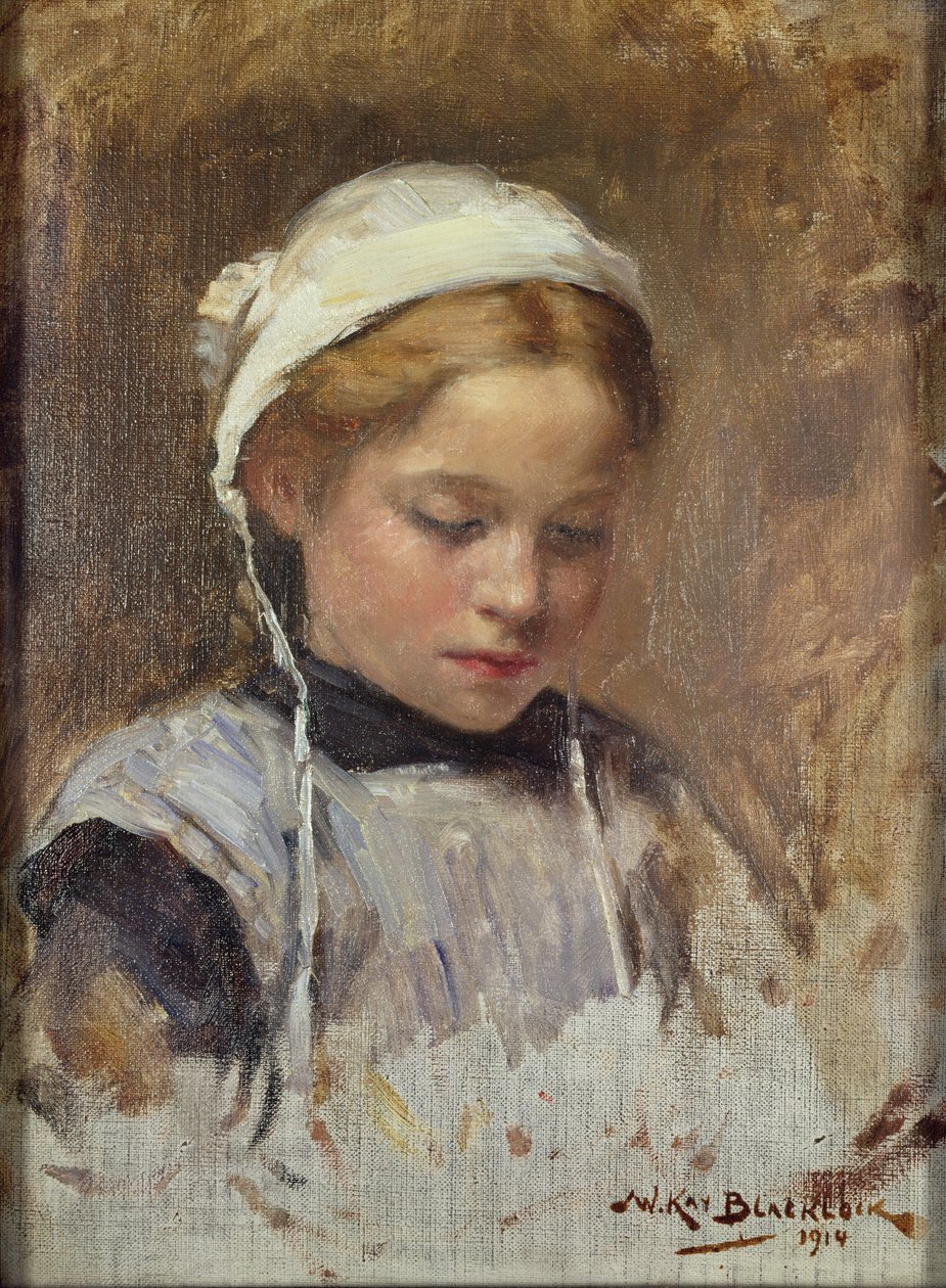 Mladá dívka v modrém Pinafore, 1914 od William Kay Blacklock