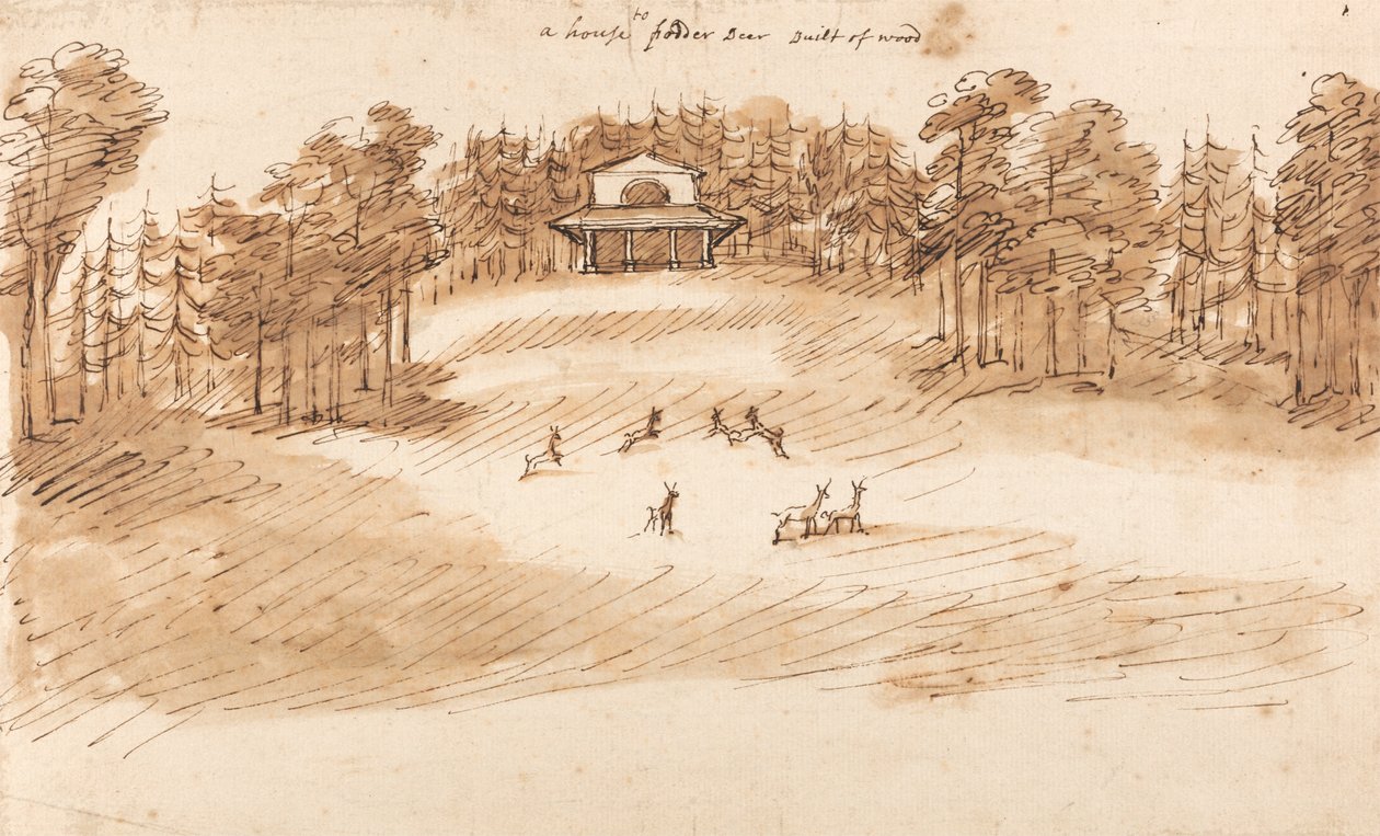 Návrh pavilonu v jelení oboře od William Kent