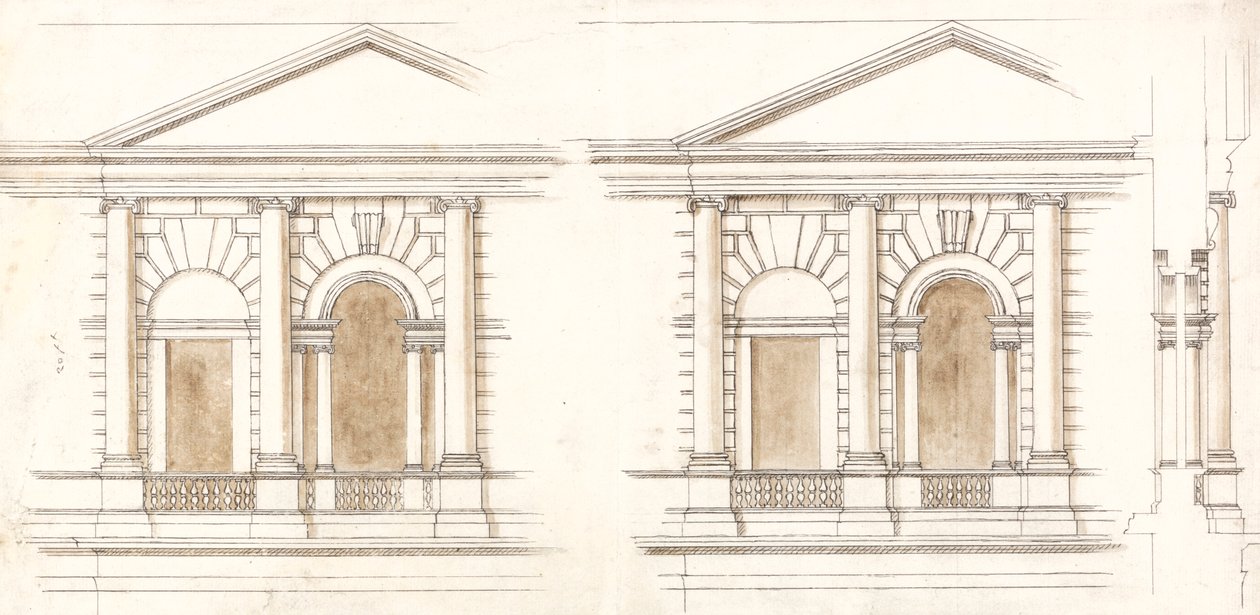 The Treasury, Whitehall, London: Alternative Elevations of the Facade od William Kent