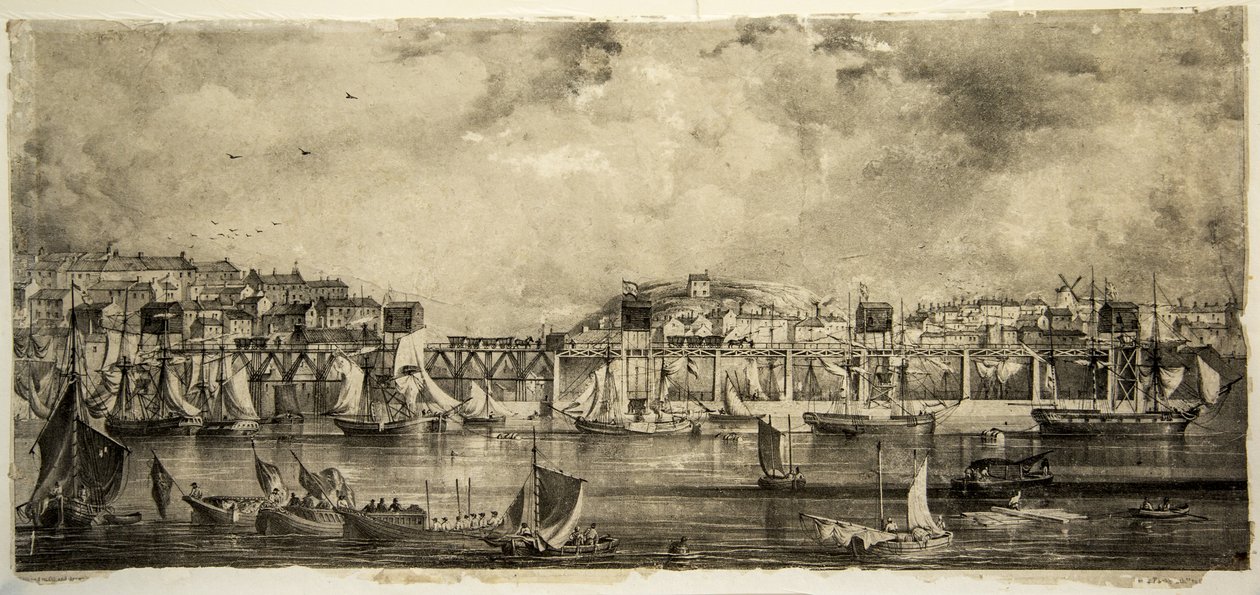 Inaugurace Stanhope and Tyne Drops, South Shields, září 1834 od William Kidd