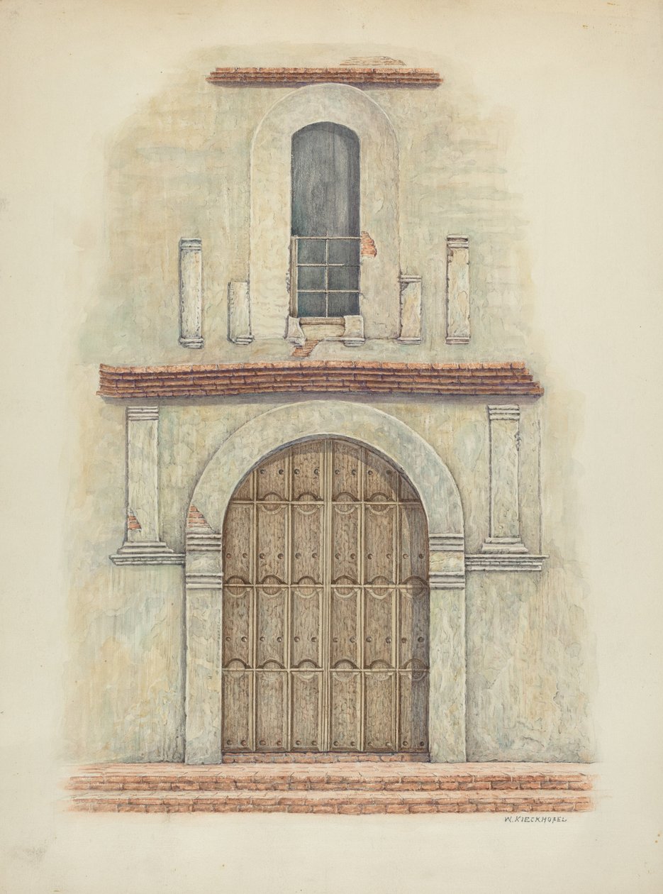 Obloukové dveře mise San Diego, c. 1942. od William Kieckhofel