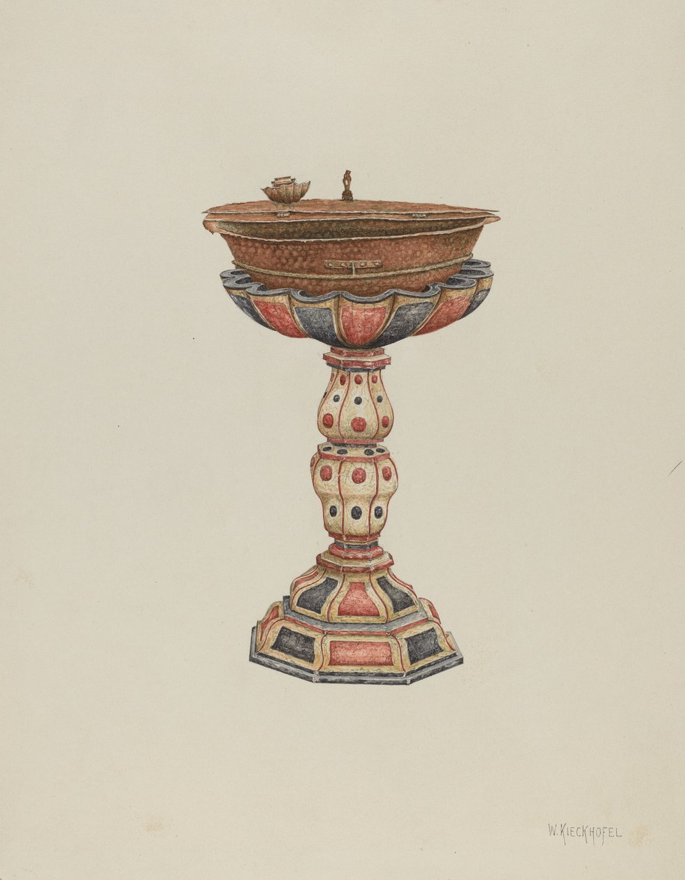 Křtitelnice a stojan, c. 1939. od William Kieckhofel