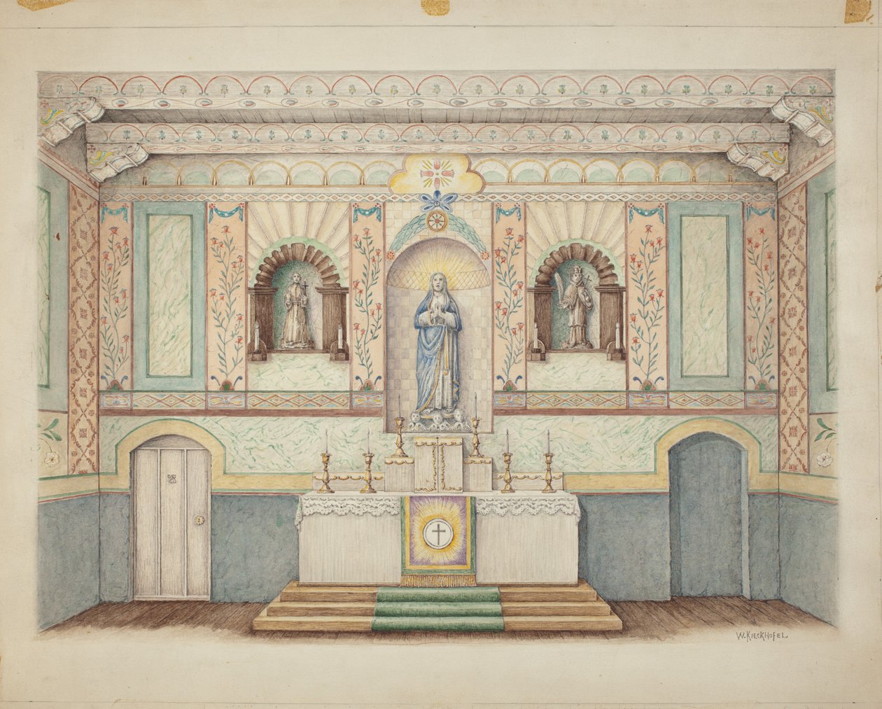 Mise La Purisima - obnovena v roce 1941, c. 1942. od William Kieckhofel
