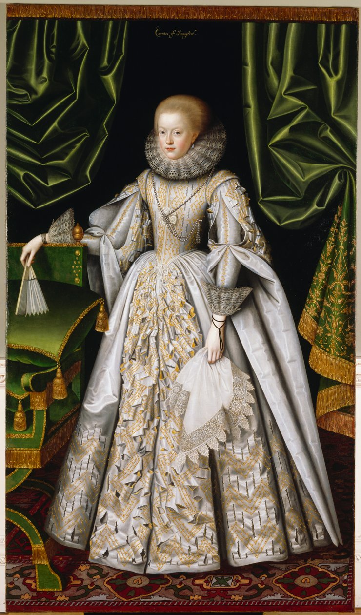 Anne Cecil, hraběnka ze Stamfordu kolem roku 1615 (olej na plátně) od William Larkin