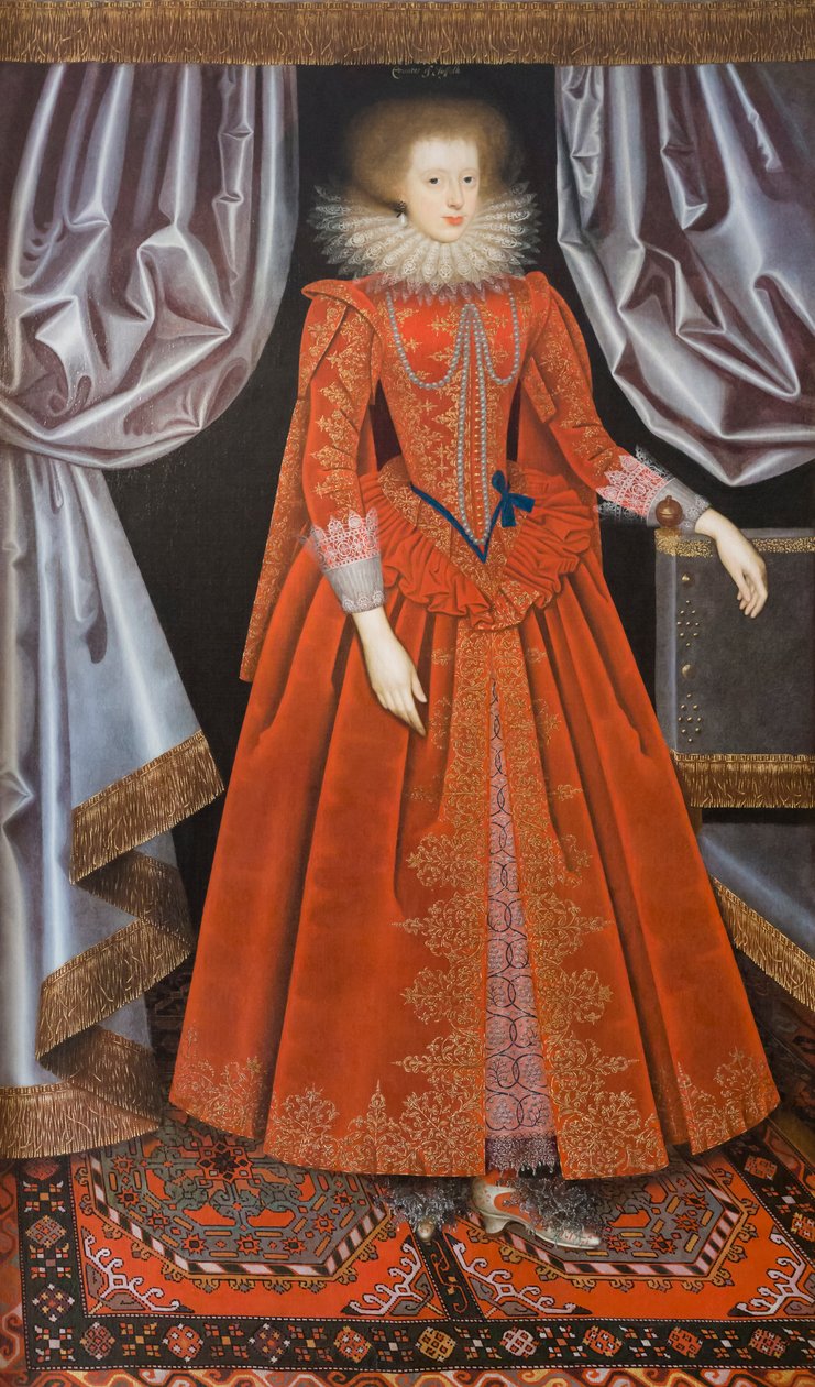 Catherine Knevet, hraběnka ze Suffolku, cca 1615 (malba) od William Larkin
