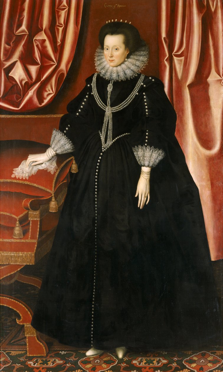 Elizabeth Drury, hraběnka z Exeteru, kolem 1615 (olej na plátně) od William Larkin