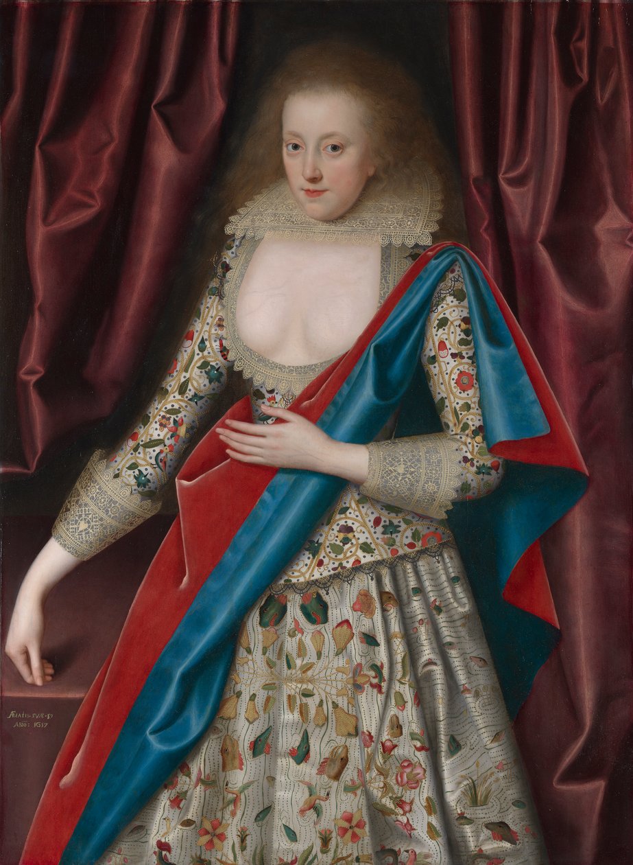 Portrét mladé dámy, možná Jane, Lady Thornhaugh od William Larkin