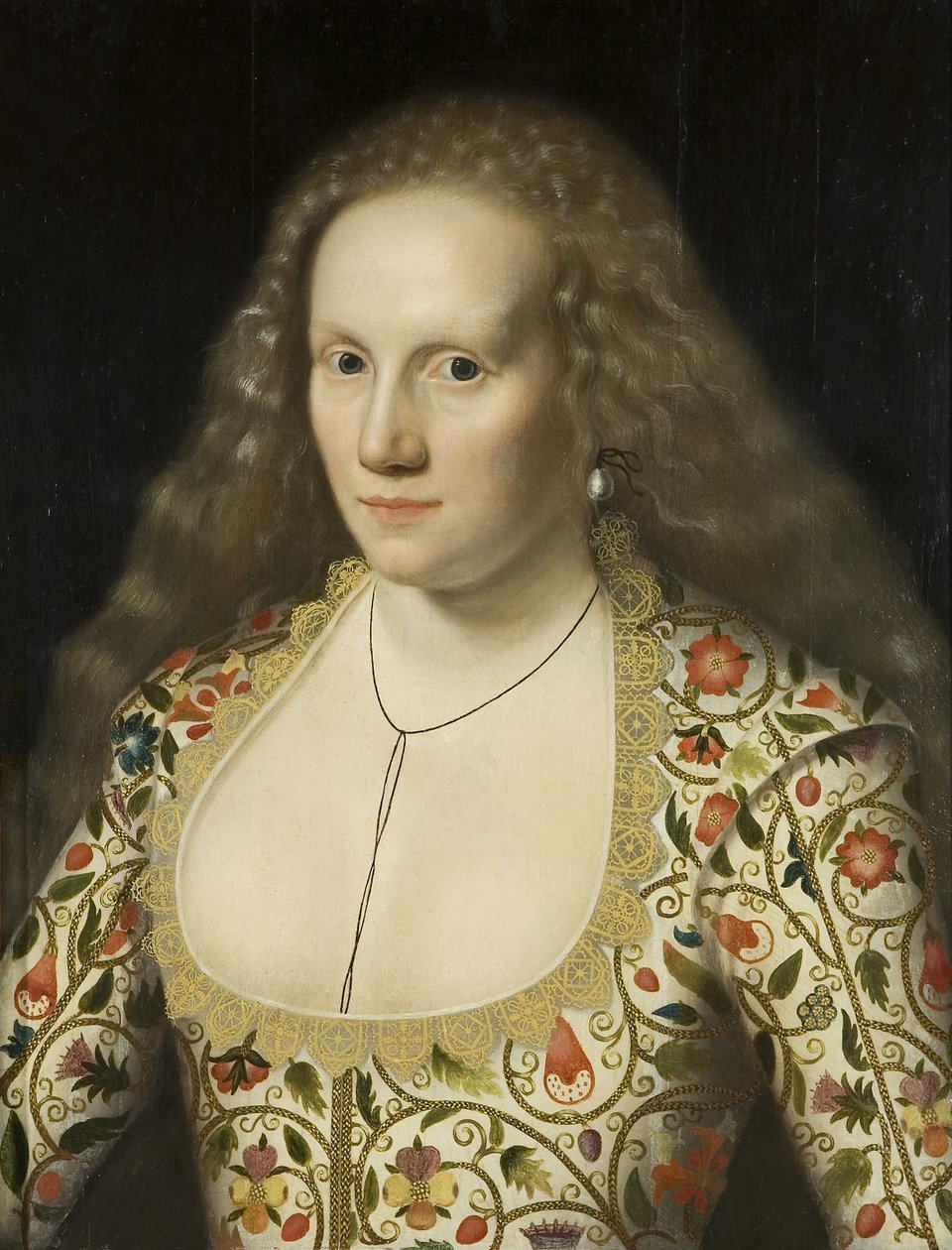 Portrét neznámé dámy, cca 1615 (olej na panelu) od William Larkin