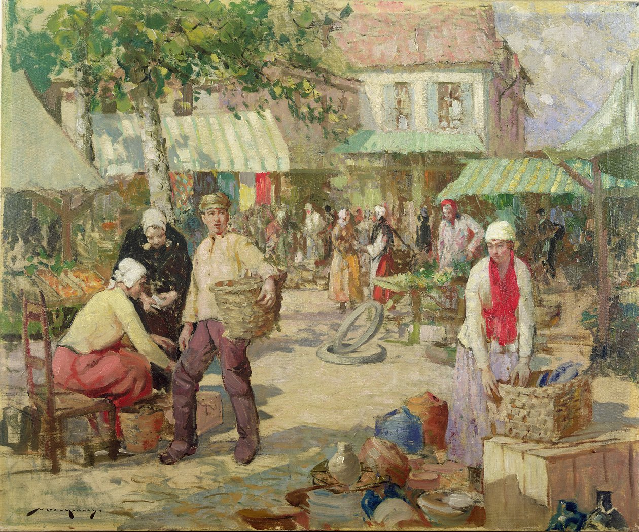 Bretaňský trh (olej na plátně) od William Lee Hankey