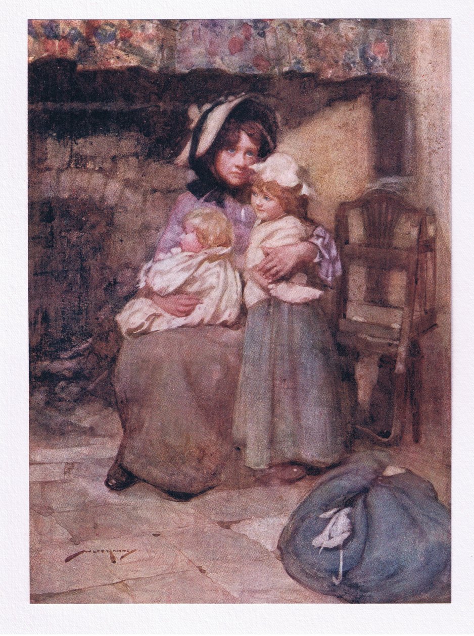 A políbil její bezmyšlenkovitá děťátka mnoha slzami a přitiskl je k sobě, ve smutku dvojnásobně drahý (barva litho) od William Lee Hankey