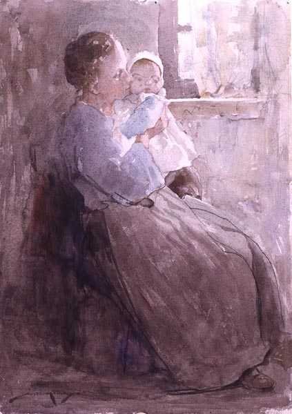 Julie a Louise (akvarel na papíře) od William Lee Hankey