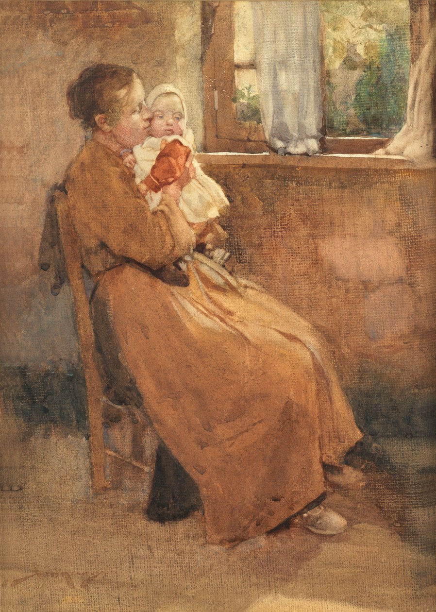 Světlo v chalupě (akvarel na papíře) od William Lee Hankey