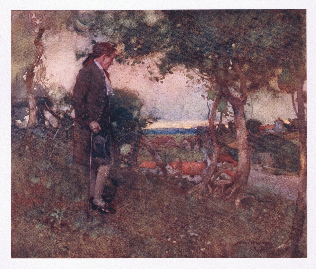 Když jsem procházel neopatrnými kroky a pomalu, mísící se tóny přicházely zespodu změkčené (barva litho) od William Lee Hankey