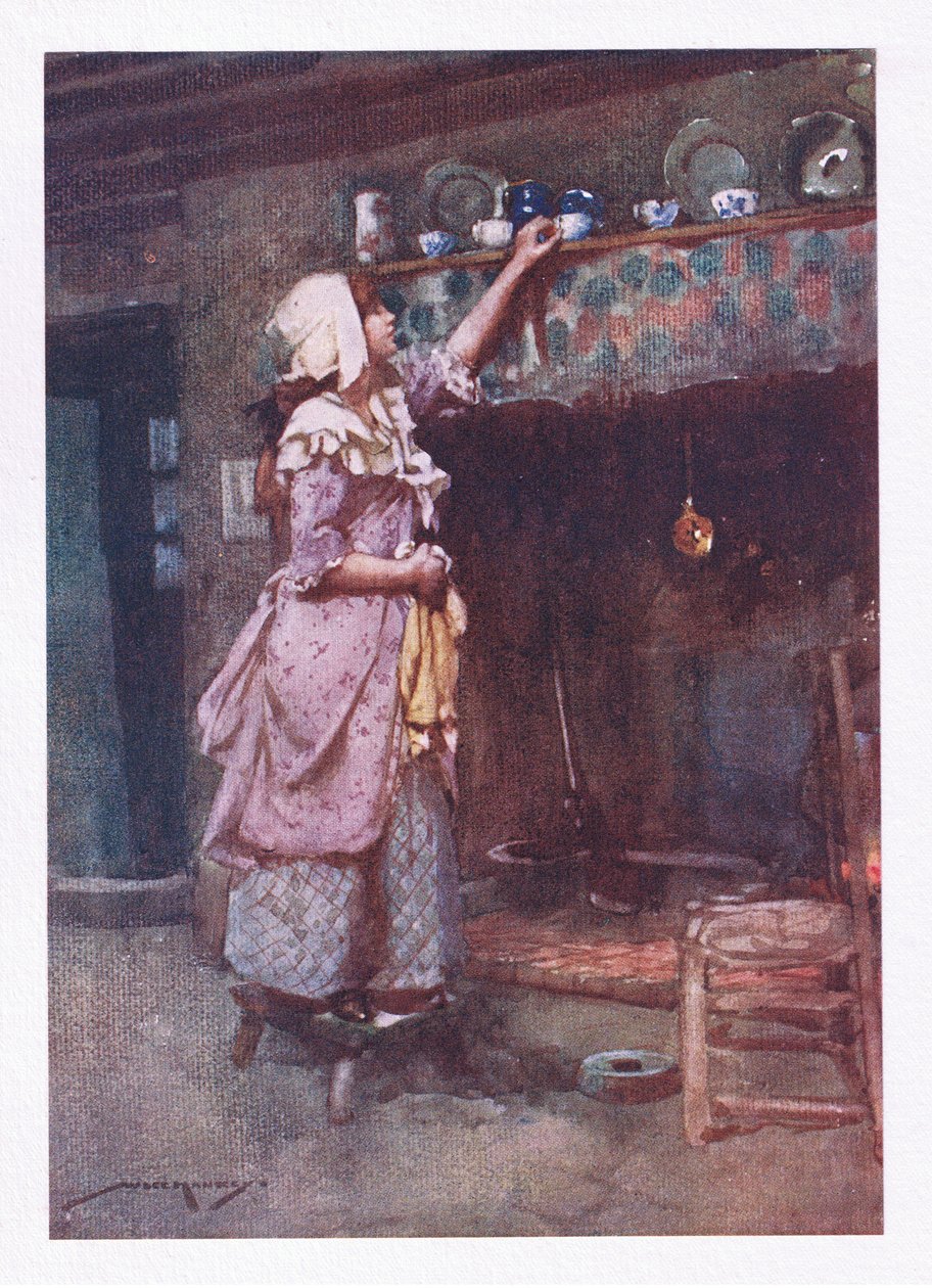 Zatímco nad komínem se třpytily rozbité čajové šálky, moudře uschované na ukázku (barva litho) od William Lee Hankey