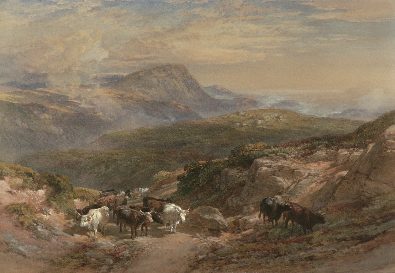 Scéna na Vysočině, 19. století od William Leighton Leitch