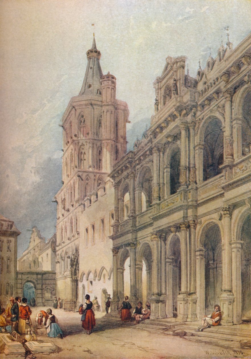 Radnice, Kolín, c1841 od William Leighton Leitch