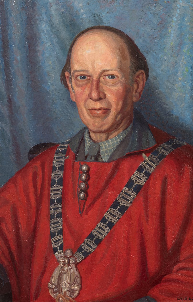 Percy John Delf Smith (1882-1948) umělec a mistr cechu uměleckých dělníků v roce 1941 (olej na plátně) od William Lionel Clause