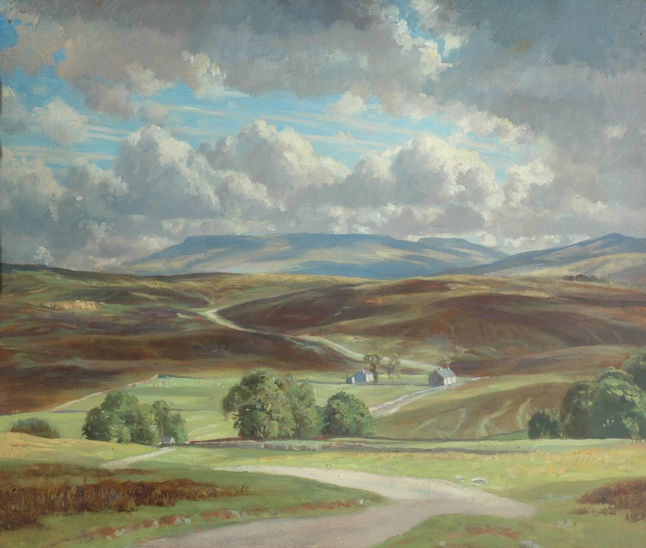 Newbiggin Moor and Wild Boar Fell (olej na plátně) od William Lionel Waddington