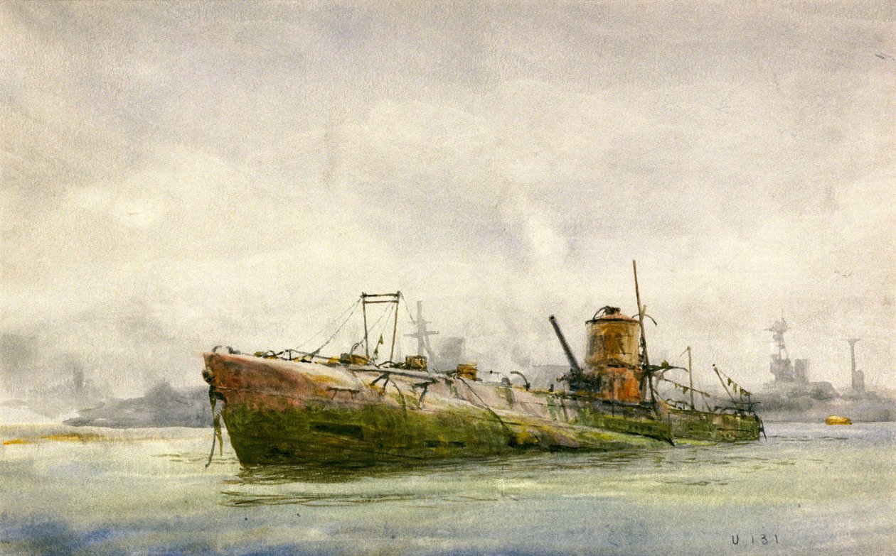 Vzdaná a břehová ponorka Portsmouth od William Lionel Wyllie