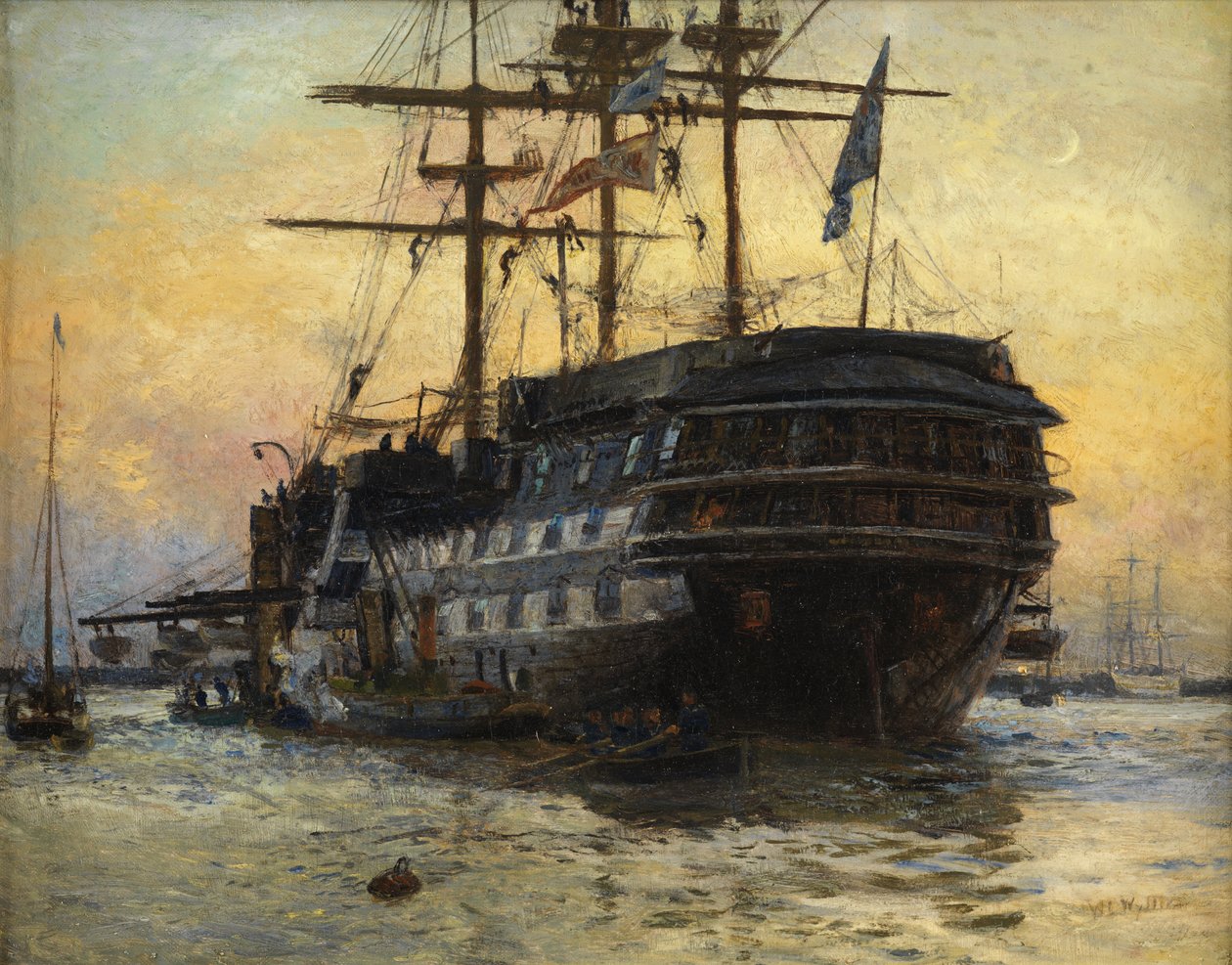HMS Warspite (olej na plátně) od William Lionel Wyllie