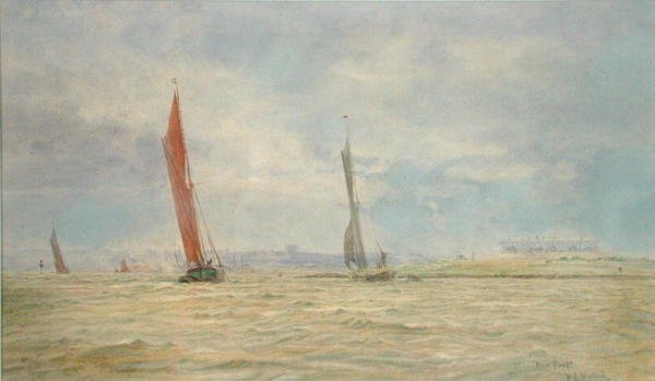 Hoo Fort, River Medway (akvarel na papíře) od William Lionel Wyllie