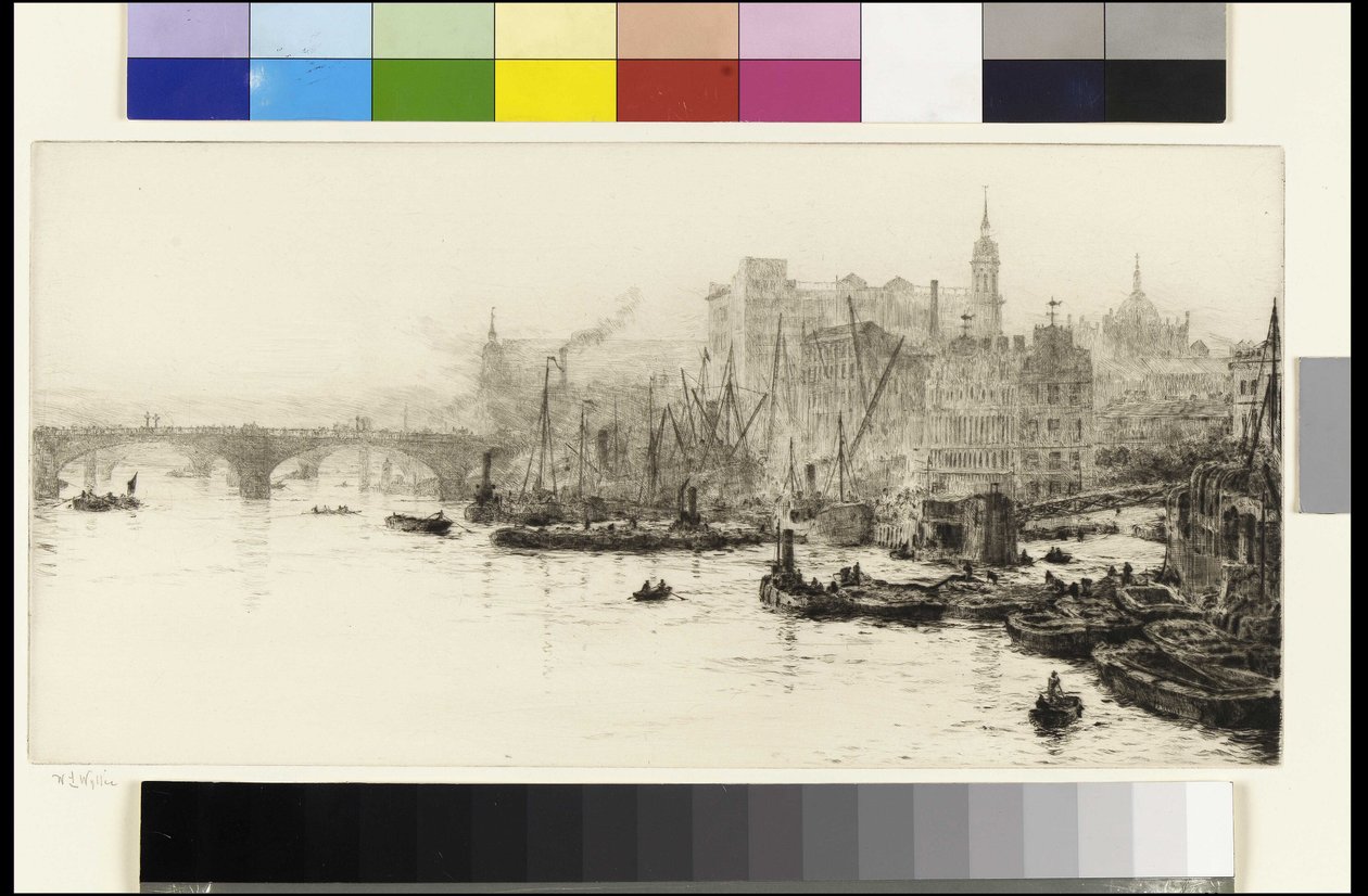 London Bridge, Cannon Street a Billingsgate od William Lionel Wyllie