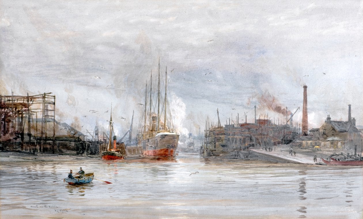 Ústí řeky Kelvin (akvarel) od William Lionel Wyllie