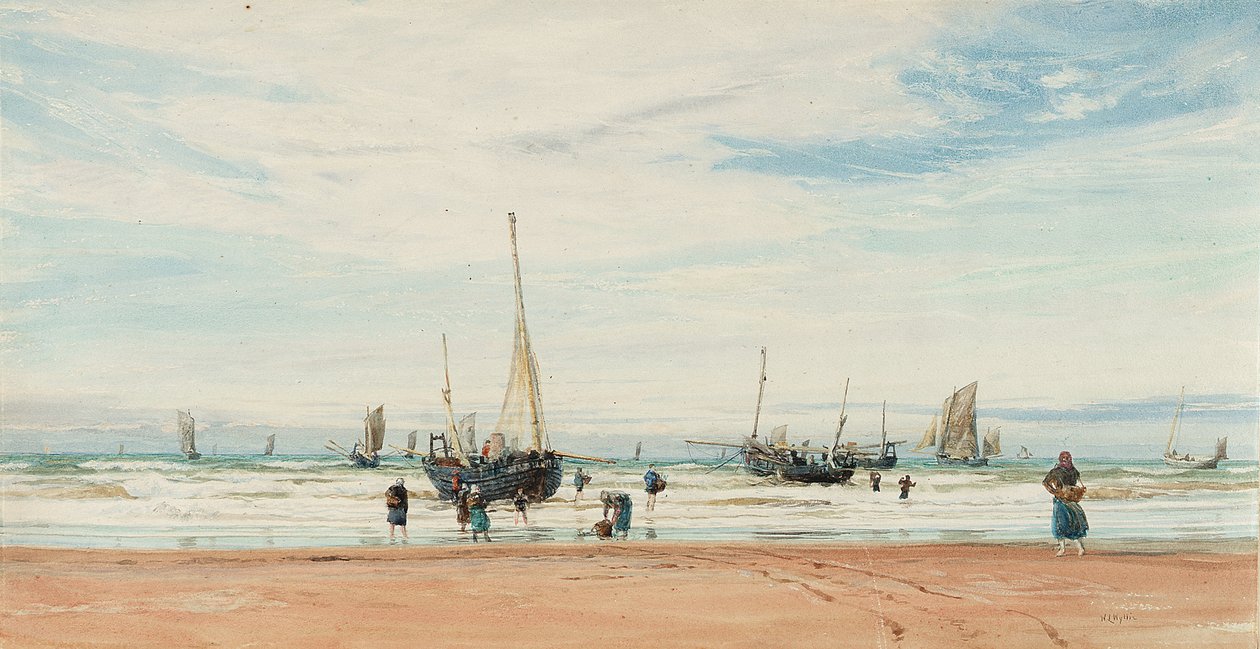 Plán loděnice v Portsmouthu (Anglie) v roce 1850. Kresba a akvarel (65,5x79,5 cm), ze sbírky D. Huckera () z roku 1906. od William Lionel Wyllie
