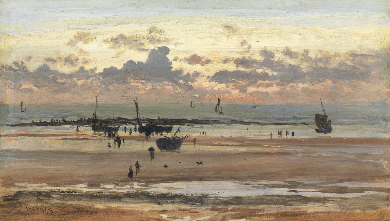 Portel Fisher Folk, 1875 (olej na papíře na desce) od William Lionel Wyllie