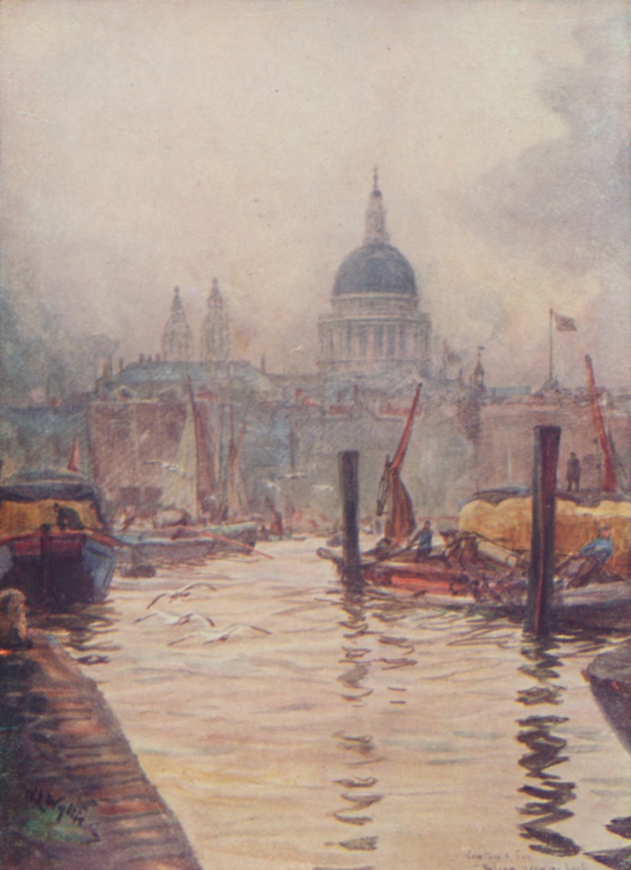 Katedrála St. Pauls, Londýn, 1910 od William Lionel Wyllie