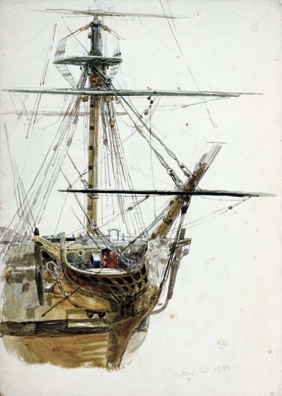 Loď Victory zmizela v roce 1744. Akvarel, kolem roku 1900, autor William Lionel Wyllie (1851-1931). od William Lionel Wyllie