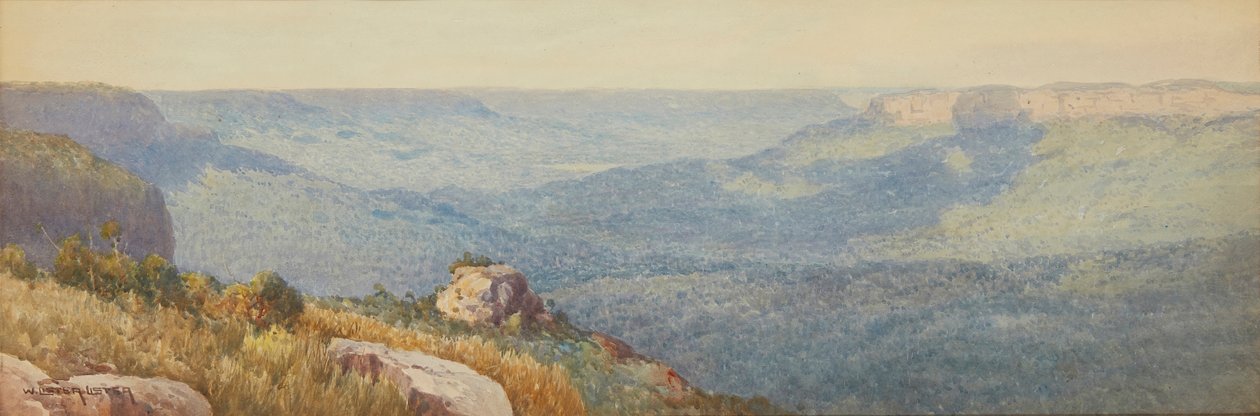 Modré hory (akvarel) od William Lister