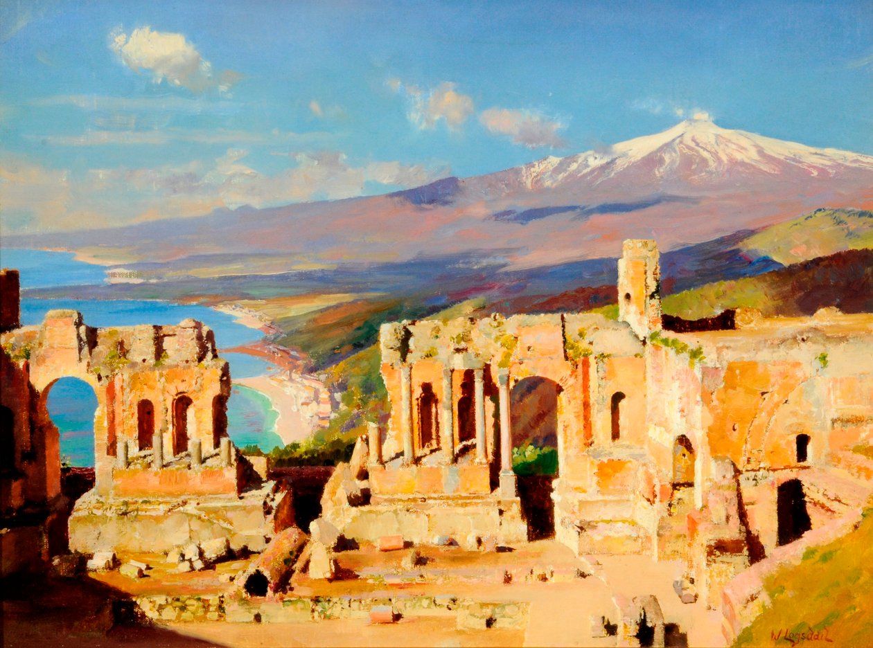 Řecké divadlo, Taormina, Sicílie od William Logsdail