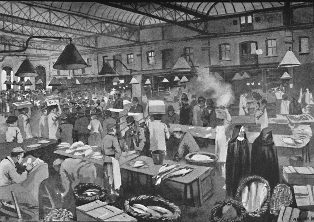 Billingsgate Market, časné ráno, 1891 od William Luker