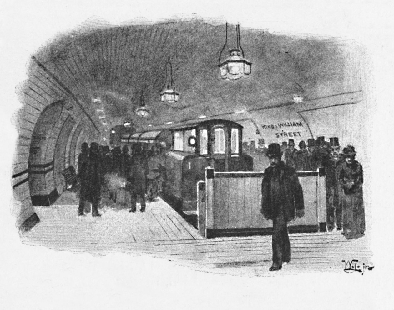 Electric Railway Station City and South London, King William Street, 1891 od William Luker