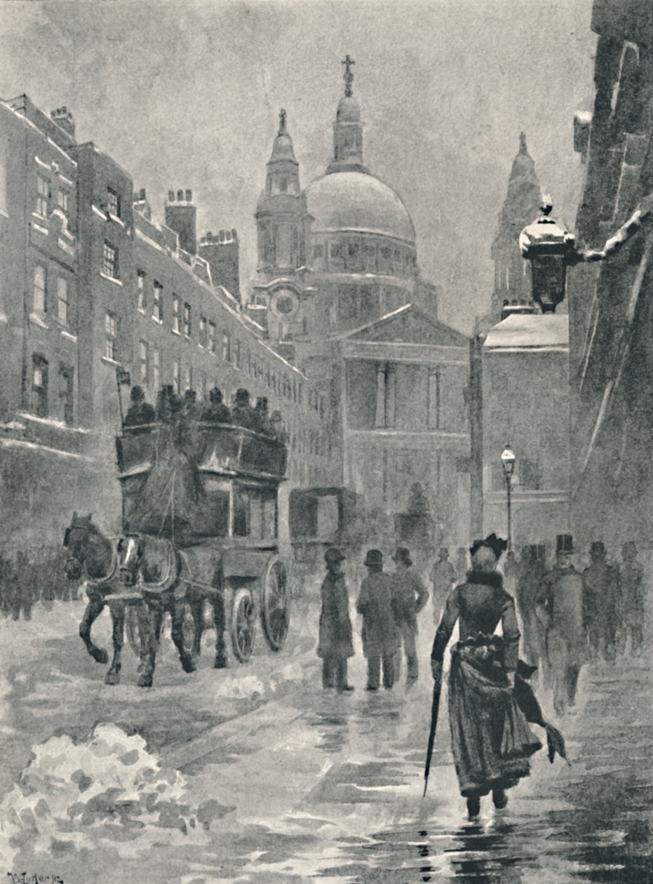 Ludgate Hill za zimního rána, 1891 od William Luker