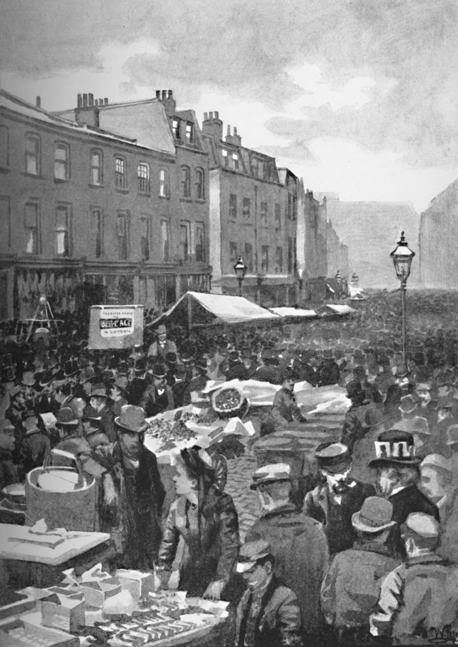 Middlesex Street Late Petticoat Lane v neděli ráno, 1891 od William Luker