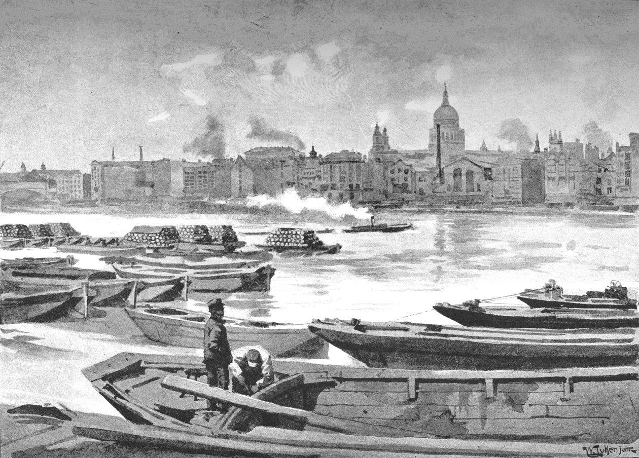 Katedrála St. Pauls z jižního břehu řeky, 1891 od William Luker