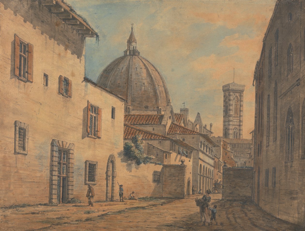 Ulice ve Florencii s Duomo a Campanile v pozadí od William Marlow