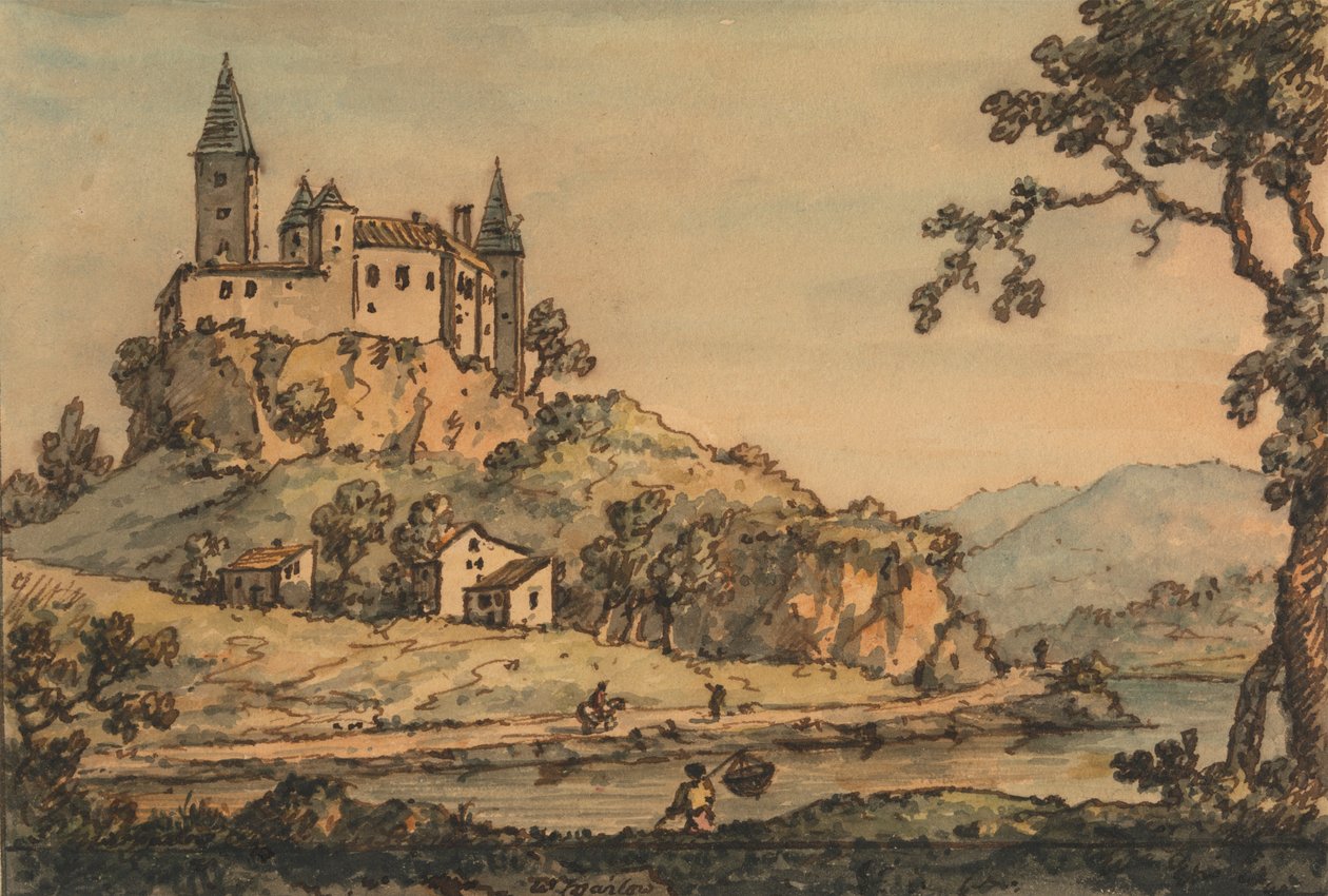 Hrad s výhledem na řeku od William Marlow