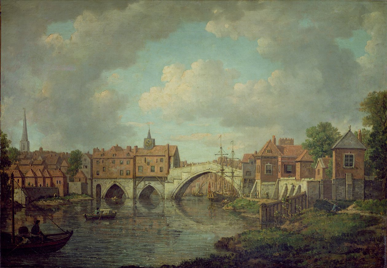Ouse Bridge, York, asi 1764 (olej na plátně) od William Marlow
