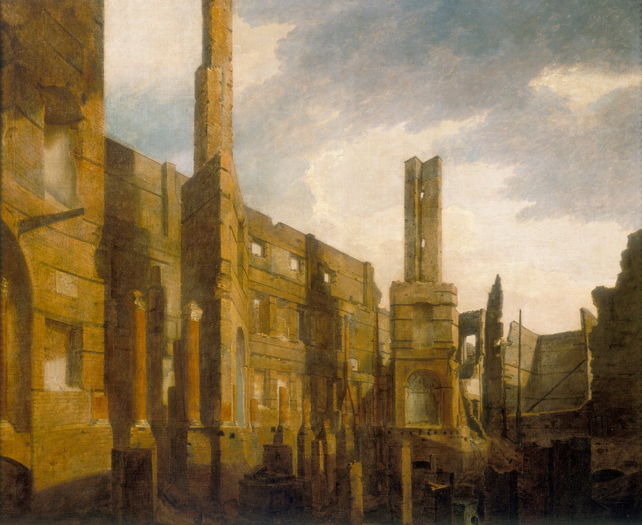 „Ruiny Pantheonu na Oxford Street po katastrofálním životě 14. ledna 1792“, 1792 od William Marlow