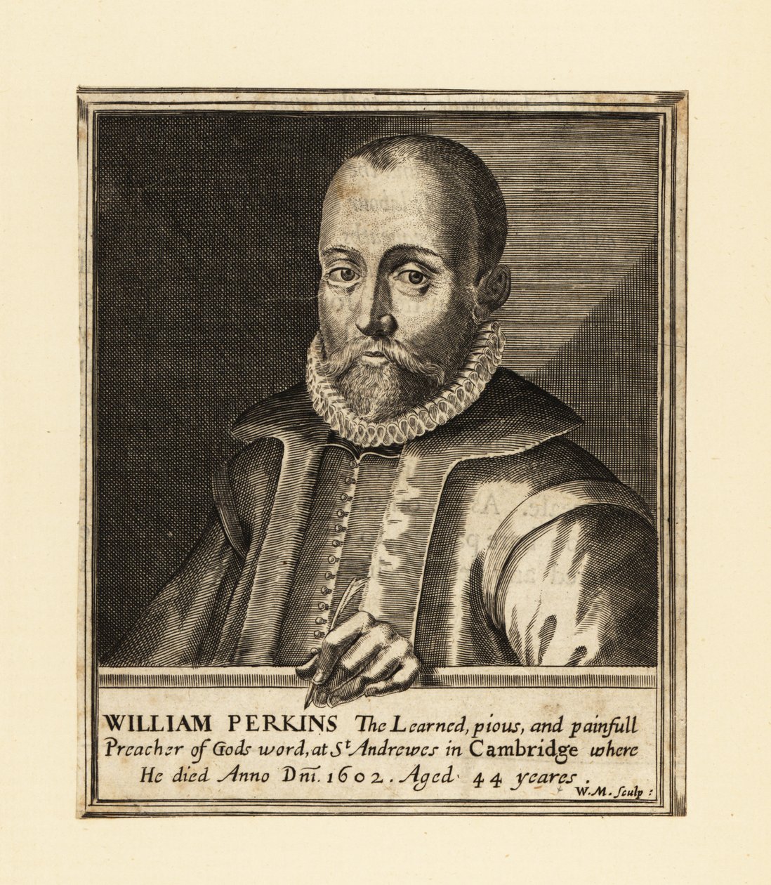 Portrét Williama Perkinse, anglického duchovního a cambridgeského teologa od William Marshall