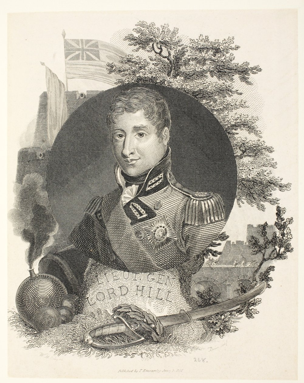 Generálporučík Lord Hill KB, Ing. Brown, hospoda. Kinnersley, 1815 od William Marshall Craig