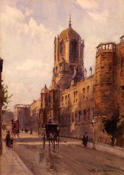 Christ Church, Oxford (akvarel na papíře) od William Matthison