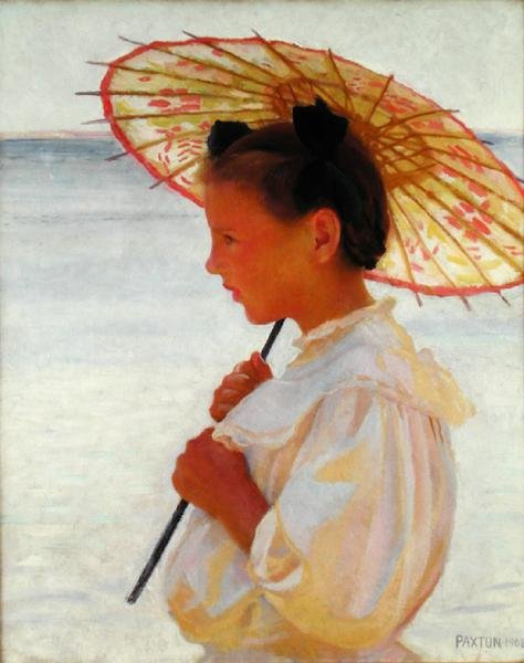 Dívka s čínským slunečníkem od William McGregor Paxton