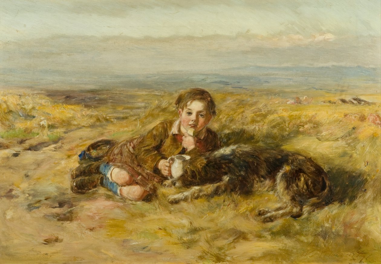 The Wee Herd Laddie [dříve katalogizované jako Chlapec a pes] od William McTaggart