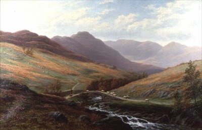 Elter Water a Langdale Pikes, Westmorland od William Mellor