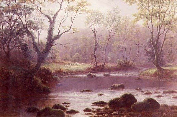On the Wharfe (akvarel na papíře) od William Mellor